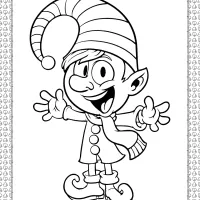 Christmas Elf with a Big Hat Coloring Page 40 christmas elf with a big hat coloring page