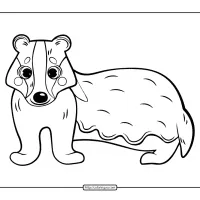 cute badger coloring page