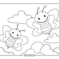 Cute Bees Coloring Pages 8 cute bees coloring pages