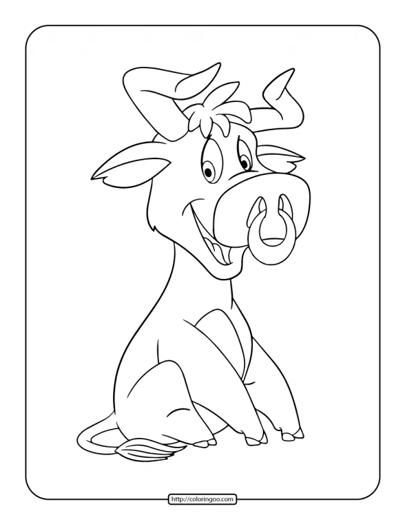 Cute Rider Coloring Page 1 cute bull coloring page