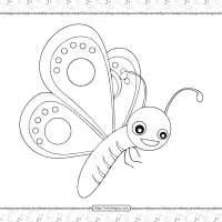 cute butterfly pdf coloring page