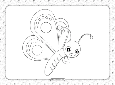 Cute Butterfly Pdf Coloring Page