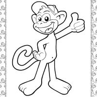 cute cartoon monkey coloring page