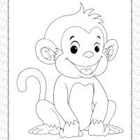 cute monkey coloring pages