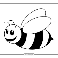 Easy Bee Coloring Page 17 easy bee coloring page