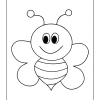 Easy Bee Drawing Coloring Page 25 easy bee drawing coloring page