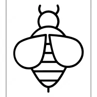 Easy Bee Outline Coloring Page 19 easy bee outline coloring page