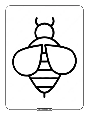 Easy Bee Outline Coloring Page