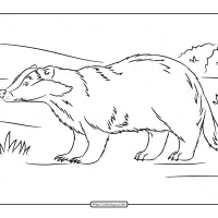 european badger coloring page