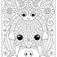free printable cat and dog coloring pages