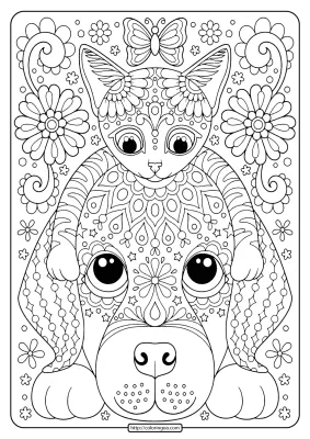 Free Printable Cat and Dog Coloring Pages