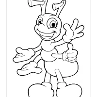 free printable cute ant coloring pages