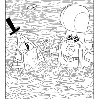 gideon gleeful and bill cipher crying together coloring page