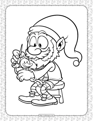 Leprechaun Painting a Duck Coloring Page