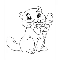 Little Cute Beaver Coloring Page 13 little cute beaver coloring page