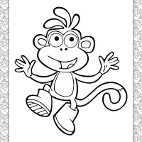 monkey coloring page for kids