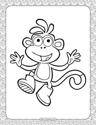 Monkey Coloring Page for Kids
