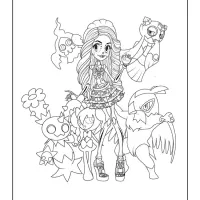 Pokemon Monster High Coloring Page 33 pokemon monster high coloring page