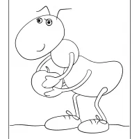 printable ant holds a cherry coloring page