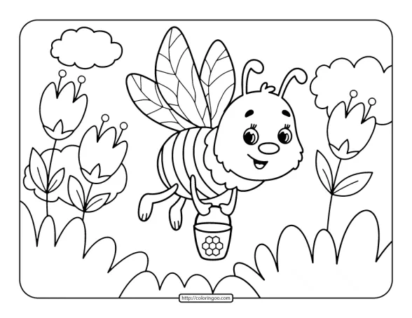 Printable Bee Coloring Pages 1 printable bee coloring pages