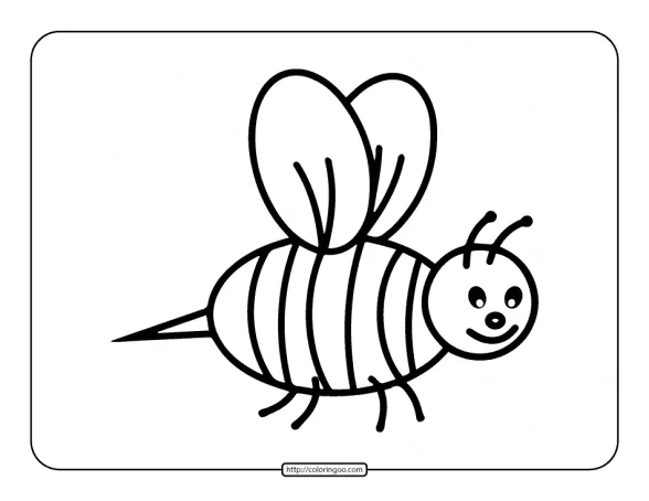Printable Bee Coloring Pages for Kids 1 printable bee coloring pages for kids