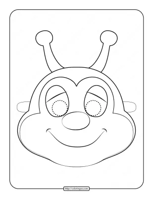 Printable Bee Mask Outline Coloring Page
