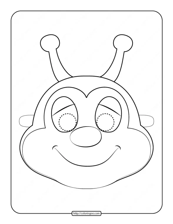 Printable Bee Mask Outline Coloring Page 1 printable bee mask outline coloring page