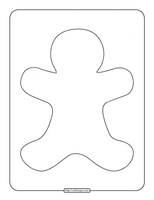 Printable Blank Gingerbread Man Coloring Page