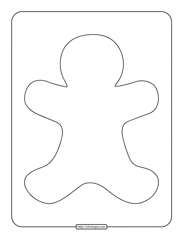 printable blank gingerbread man coloring page