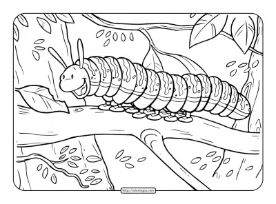 Printable Caterpillar Coloring Page