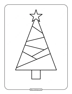 Printable Christmas Tree Coloring Page 01