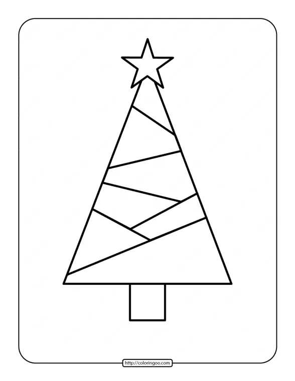 Printable Christmas Tree Coloring Page 01 1 printable christmas tree coloring page 01