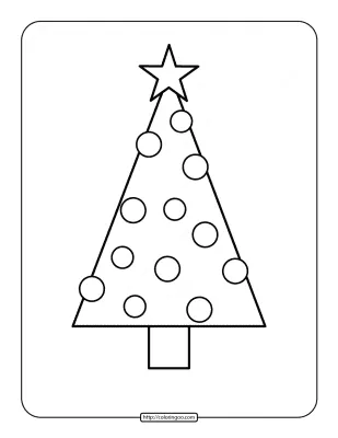 Printable Christmas Tree Coloring Page 02