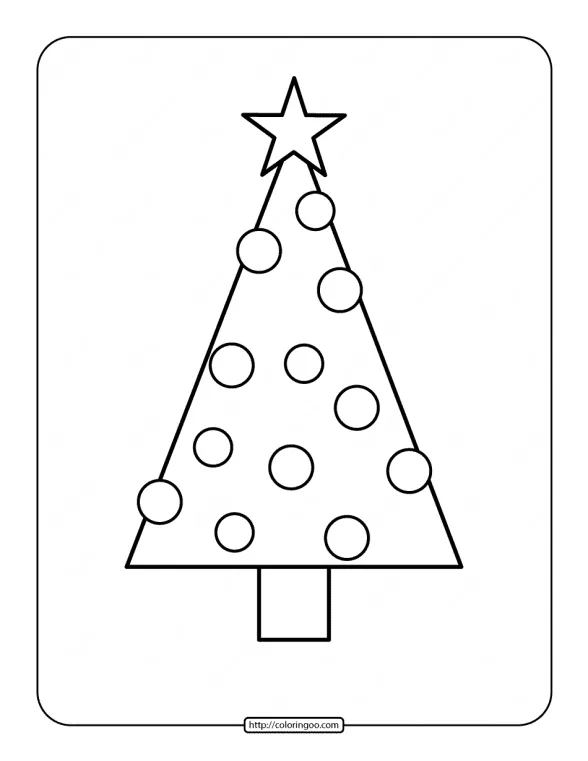 Printable Christmas Tree Coloring Page 02 1 printable christmas tree coloring page 02