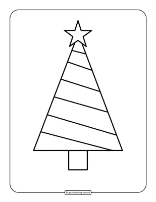 Printable Christmas Tree Coloring Page 03