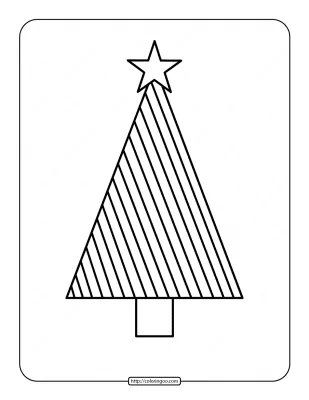 Printable Christmas Tree Coloring Page 04