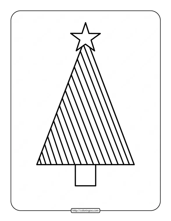 printable christmas tree coloring page 04