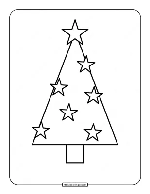 Printable Christmas Tree Coloring Page 05