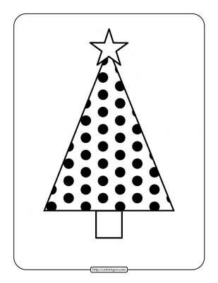 Printable Christmas Tree Coloring Page 06