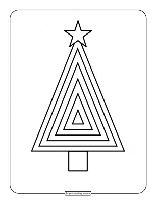 Printable Christmas Tree Coloring Page 07