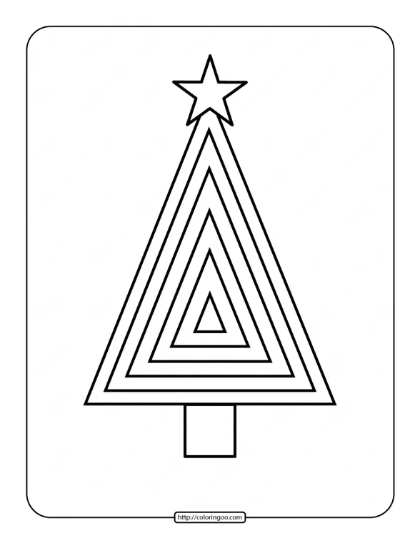 printable christmas tree coloring page 07