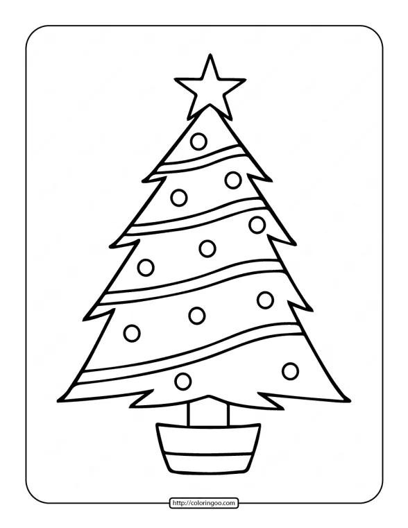 printable christmas tree coloring page