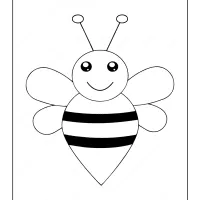Printable Cute Bee Outline Coloring Page 6 printable cute bee outline coloring page