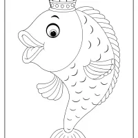 printable fairy tale goldfish coloring page