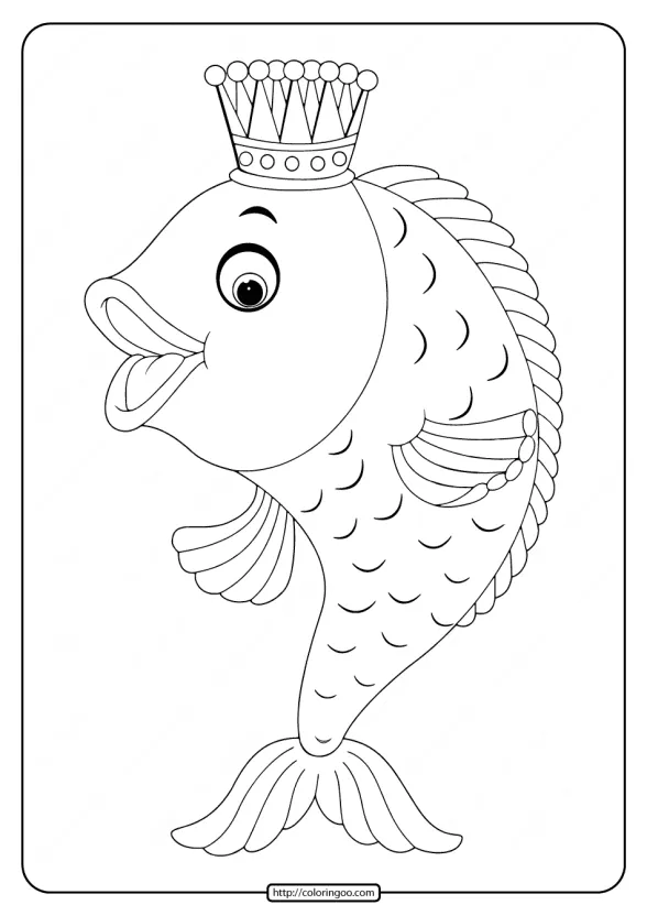 Printable Fairy Tale Goldfish Coloring Page 1 printable fairy tale goldfish coloring page
