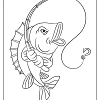 printable fish with fishing rod coloring pages