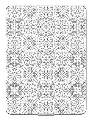 Printables Geometric Filigree Coloring Page
