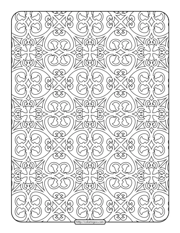 printable geometric filigree coloring page