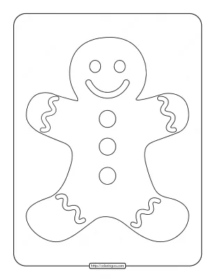 Printable Gingerbread Man Coloring Page