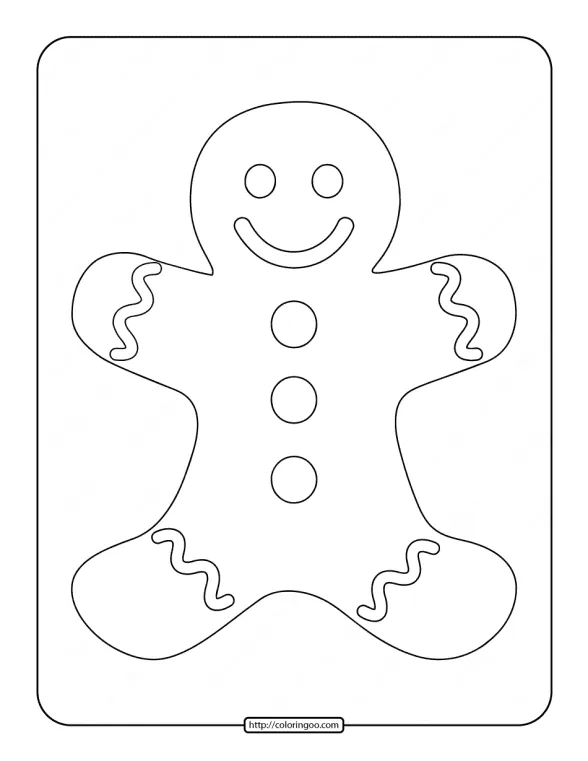 Printable Gingerbread Man Coloring Page 1 printable gingerbread man coloring page